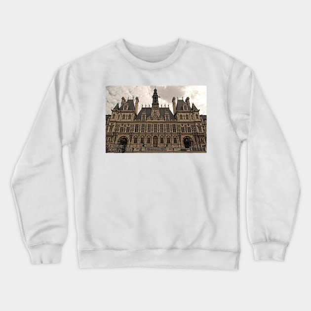 Hotel de Ville - Paris © Crewneck Sweatshirt by PrinceJohn